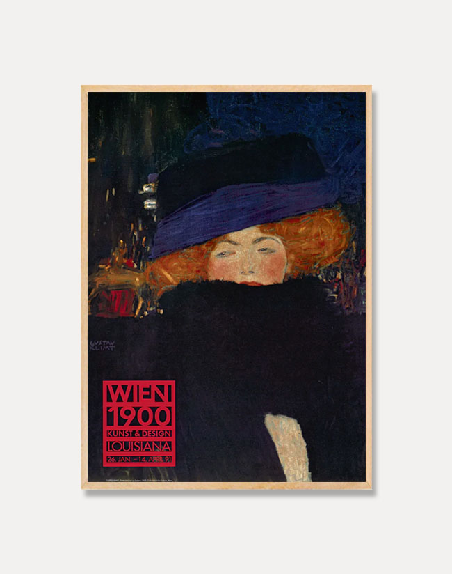 [구스타프 클림트] Gustav Klimt —The Lady in the Hat and the Feather Boa (액자포함)  42 x 59.4 cm 
