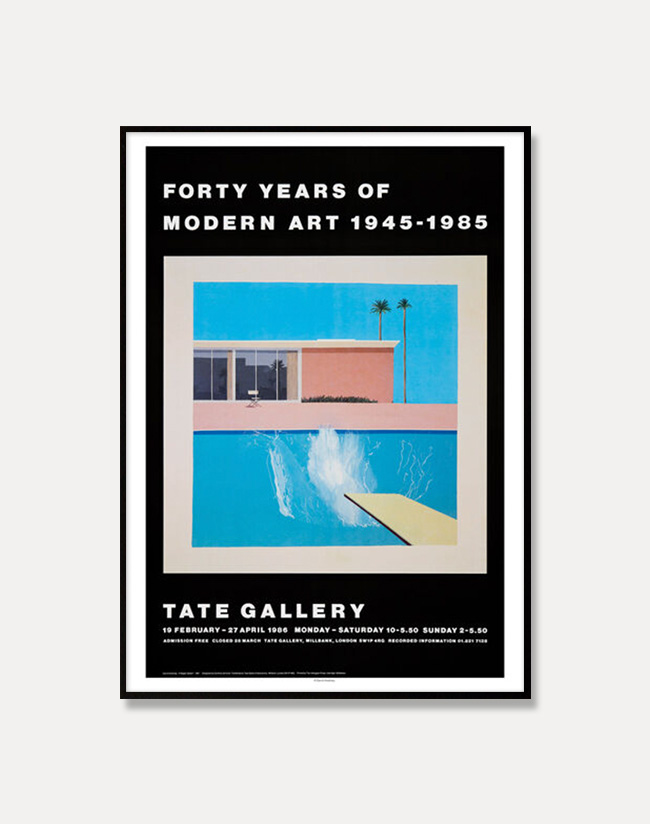 [데이비드 호크니]DAVID HOCKNEY —  Forty Years of Modern Art 1986 vintage exhibition poster (액자포함) 42 x 59.4 cm 